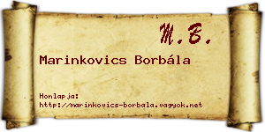 Marinkovics Borbála névjegykártya